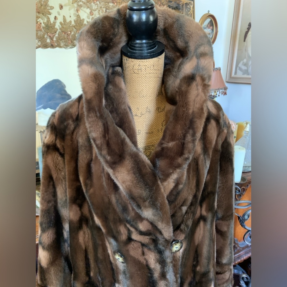 Vintage Epic 30's-inspired Gatsby-inspired Full Length Exotic Faux Fur Long Coat - Picture 4 of 16